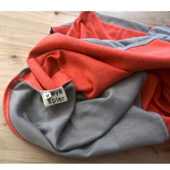 Like new Maya Epler handmade knit grey and coral dress, size S-M - Picture 13 of 14